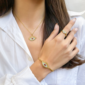 Gold Evil Eye Ring (Confidence) - Gold